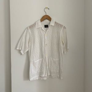 Needles Japan eyelet camp shirt